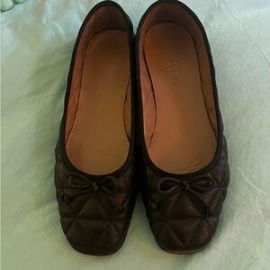 Aerosoles Black Quilted Ballet Flats
